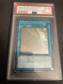 yugioh eye of timaeus ghost rare 1st Edition PSA 8 Ghost From Past 2nd Haunting - Image 1