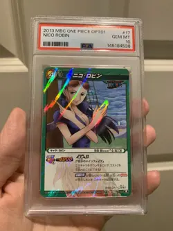 Psa 10 2013 MIRACLE BATTLE CARDDASS ONE PIECE TREASURE BOOSTER OPT01 NICO ROBIN - Image 1