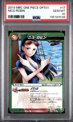 Psa 10 2013 MIRACLE BATTLE CARDDASS ONE PIECE TREASURE BOOSTER OPT01 NICO ROBIN - Image 2