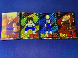 Dragon Ball Z TV Phone Prism Card Lot x4 Gohan Vegeta Goku 1990s Japan - Image 1