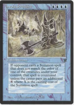 Invoke "Prejudice" Magic the Gathering Legends Banned Card #2 - Image 1