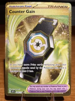 Full Art Pokemon Card: Counter Gain 249/191 Surging Sparks Ultra Rare - Image 1