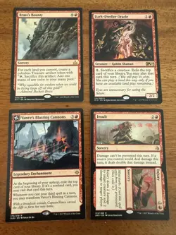 Magic The Gathering MTG Lot 4 Red Rare Cards Brass's Bounty Oracle Insult - Image 1
