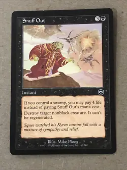 Snuff Out X1 Mercadian Masques Ex+ Cond See Pics Front Back - Image 1