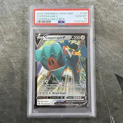 2020 Pokemon SWSH Black Star Promo Copperajah V #030 PSA Gem Mint 10 English - Image 1
