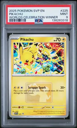 2025 POKEMON SVP EN-SV BLACK STAR PROMO #225 PIKACHU PSA 9 - Image 1