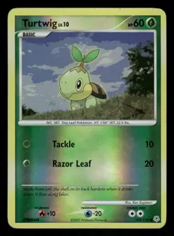 Pokemon Turtwig Common Diamond and Pearl 103/130 MP Reverse Holo - Image 1