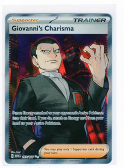 Giovanni's Charisma 197/165 Full Art SR Pokemon 151 English - Image 1