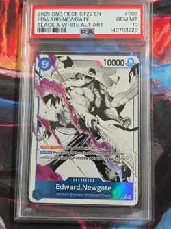 2025 One Piece ST22 EN Edward Newgate #003 Black & White Alt Art PSA 10 - Image 1