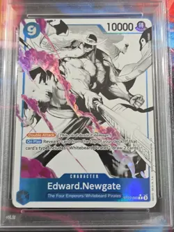 2025 One Piece ST22 EN Edward Newgate #003 Black & White Alt Art PSA 10 - Image 3