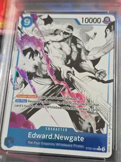 2025 One Piece ST22 EN Edward Newgate #003 Black & White Alt Art PSA 10 - Image 5