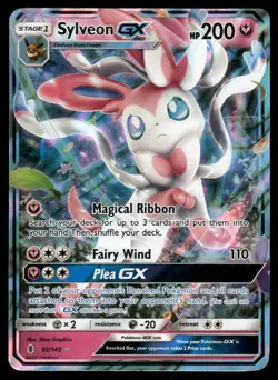 Pokemon Cards Sylveon GX 92/145 Guardians Rising Holo Rare GX NM - Image 1