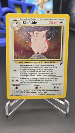 Pokemon TCG Clefable Holo Card Base Set 2 5/130 Nm Rare - Image 3