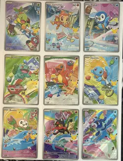 Pokemon 2026 First Partner Illustration Collection Series 1 Promos Set 9 Cards - Image 1