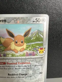 2025 POKEMON DAY STAMP Eevee 074/131 - Pokemon Prismatic Evolutions Promo NM/M - Image 3