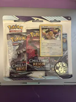Pokemon TCG Chilling Reign 3 Pack Blister Eevee Promo Sealed - Image 1