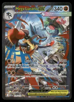 Pokemon Cards Mega Lucario ex 179/132 Mega Evolution - Image 1