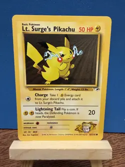 Pokemon TCG Lt. Surge's Pikachu Gym Heroes 81/132 Unlimited WOTC Vintage Card - Image 1