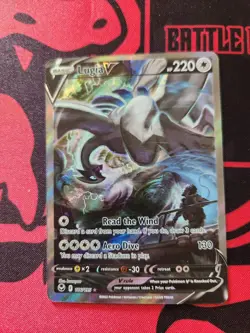 Pokemon Lugia V 186/195 Silver Tempest Full Art Ultra Rare Holo HP 220 Aero Dive - Image 1