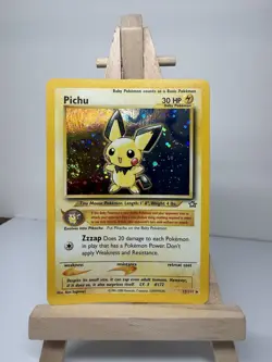 Pokemon TCG swirl Pichu Neo Genesis Holo Rare 30 HP 12/111 2000 - Image 1