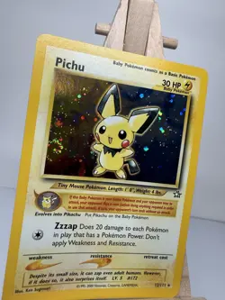 Pokemon TCG swirl Pichu Neo Genesis Holo Rare 30 HP 12/111 2000 - Image 2