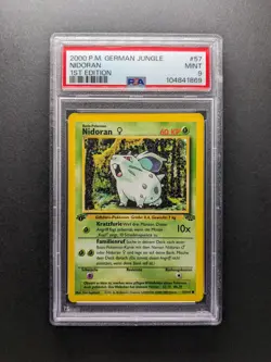 2000 Pokemon NIDORAN - 57/64 - 1. Edition - Jungle DE - PSA 9 - Image 1