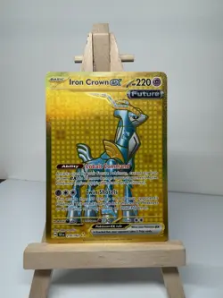 Pokemon TCG SV05 Temporal Forces Hyper Rare Holo Iron Crown EX 220 HP 216/162 - Image 1