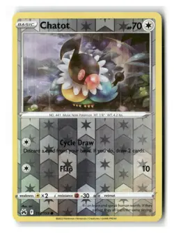 Chatot 112/159 Common Crown Zenith Pokemon Reverse Holo Near Mint - Image 1