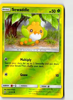 Sewaddle 6/236 Common Unified Minds Pokemon Reverse Holo Lightly Played - Image 1