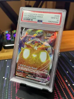 2021 POKEMON SWORD & SHIELD FUSION STRIKE #045 FULL ART/CINDERACE VMAX PSA 10 - Image 1