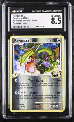 CGC 8.5 Rayquaza C 2009 Supreme Victors 8/147 Reverse Holo Pokemon Card - Image 1