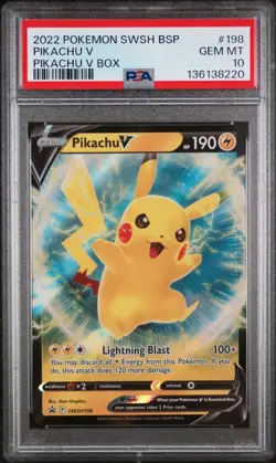 PSA 10 Pikachu V SWSH198 Black Star Promo 2022 Pokemon Card Gem Mint - Image 1