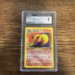 CGC 9 MINT Flareon 1999 Jungle 1st Edition 19/64 Pokemon Card - Image 1