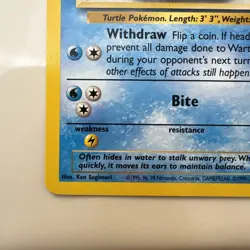 Wartortle 63/130 - Uncommon - Vintage English Base Set 2 Pokemon Card - NM - Image 5