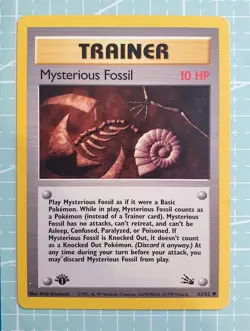 Mysterious Fossil 62/62 Common: 1st First Edition Pokemon Trading Card Game TCG - Image 1