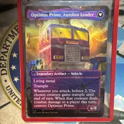 ***FOIL Optimus Prime, Hero Shattered Glass Promo*** MTG Promo Magic Kid Icarus - Image 2