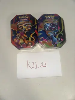 Pokemon Mega Charizard X & Y Ex Tins - Set Of 2 Factory Sealed - Image 1