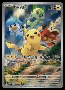 Pokemon Cards Pikachu SVP 027 Scarlet & Violet Promo Holo - Image 1