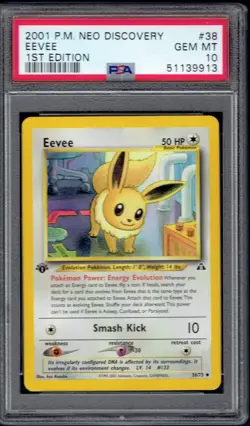 2001 Pokemon Eevee 1st Edition 38/75 PSA 10 (Neo Discovery) - Image 1