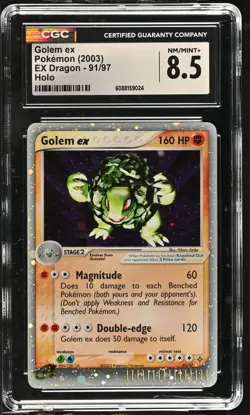 CGC 8.5 Golem ex 2003 EX Dragon 91/97 Holo Pokemon Card - Image 1