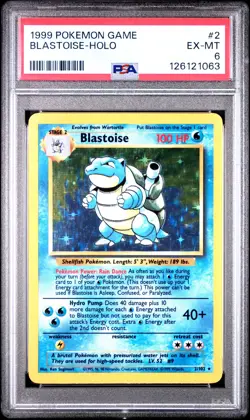 1999 POKEMON BASE SET UNLIMITED #2 BLASTOISE-HOLO PSA 6 - Image 1