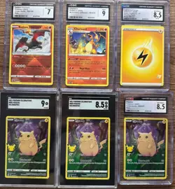 Pokemon GRADED Card Lot Pikachu Charizard Celebrations Holo RARE MISCUT - Image 1