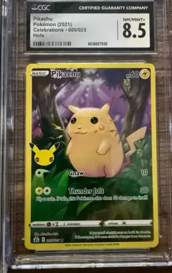 Pokemon GRADED Card Lot Pikachu Charizard Celebrations Holo RARE MISCUT - Image 5