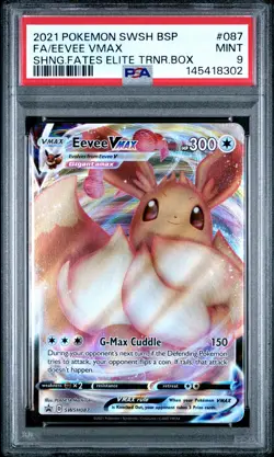 2021 POKEMON SWSH BLACK STAR PROMO #087 FULL ART/EEVEE VMAX PSA 9 - Image 1
