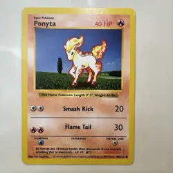Ponyta Common Unlimited Base Set (Shadowless) 060/102 NM Pokemon TCG - Image 1