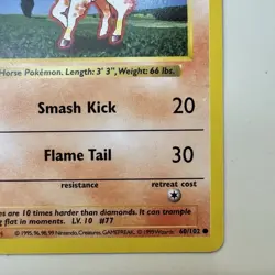 Ponyta Common Unlimited Base Set (Shadowless) 060/102 NM Pokemon TCG - Image 5