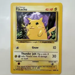 1999 Pokemon Base Set Pikachu Unlimited #58/102 Common NM - Image 1