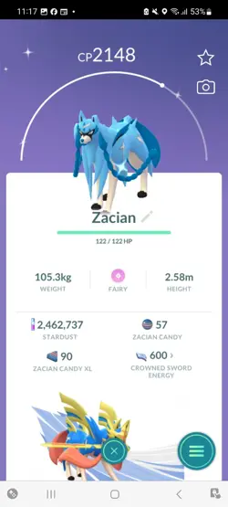 Pokemon Go Legendary Shiny Zacian - Image 1