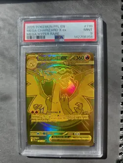 2025 POKEMON PFL EN-PHANTASMAL FLAMES 130 MEGA CHARIZARD X EX MEGA HYPER RARE - Image 1