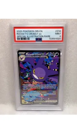 Pokemon TCG Team Rocket's Crobat ex 234/182 Destined Rivals Special Rare PSA 9 - Image 1